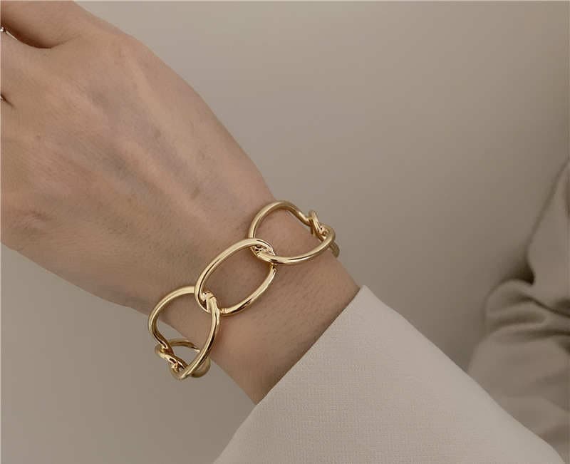 レディースブレスレット シルバー チェーン ブレスレット 女性用 上品 幾何学模様
