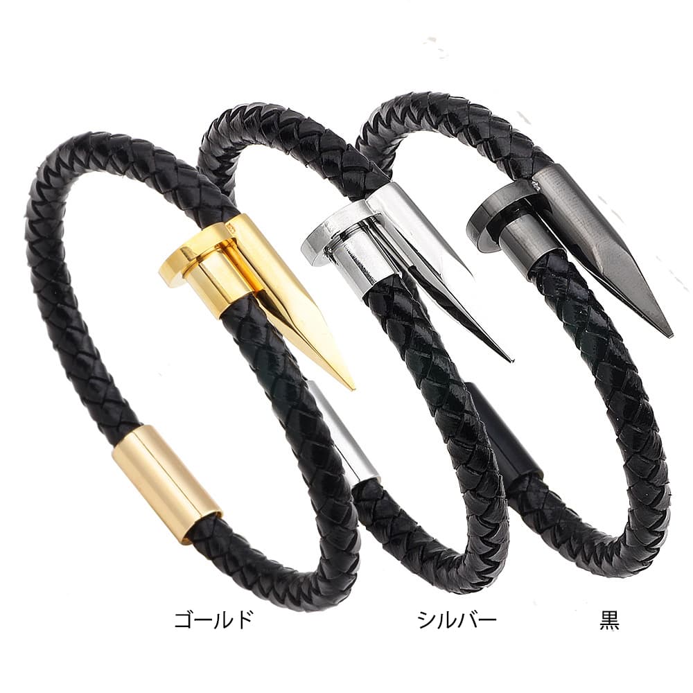 レディースブレスレット ゴールド金具編み込みブレスレット男女兼用腕輪