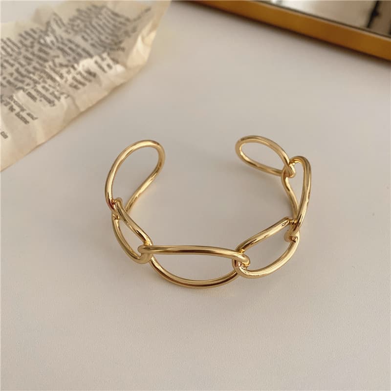 レディースブレスレット シルバー チェーン ブレスレット 女性用 上品 幾何学模様