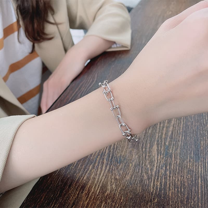 レディースブレスレット 洗練チェーンリンクブレスレット