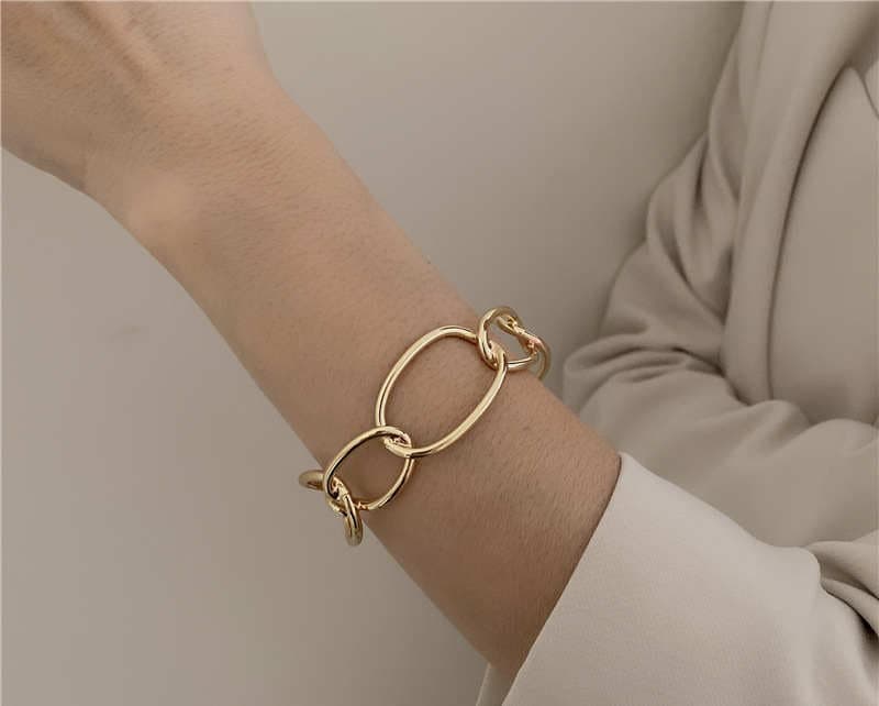 レディースブレスレット シルバー チェーン ブレスレット 女性用 上品 幾何学模様