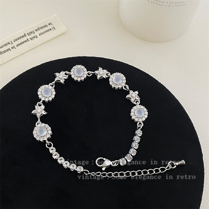レディースブレスレット 星と花のきらめき ペアブレスレット