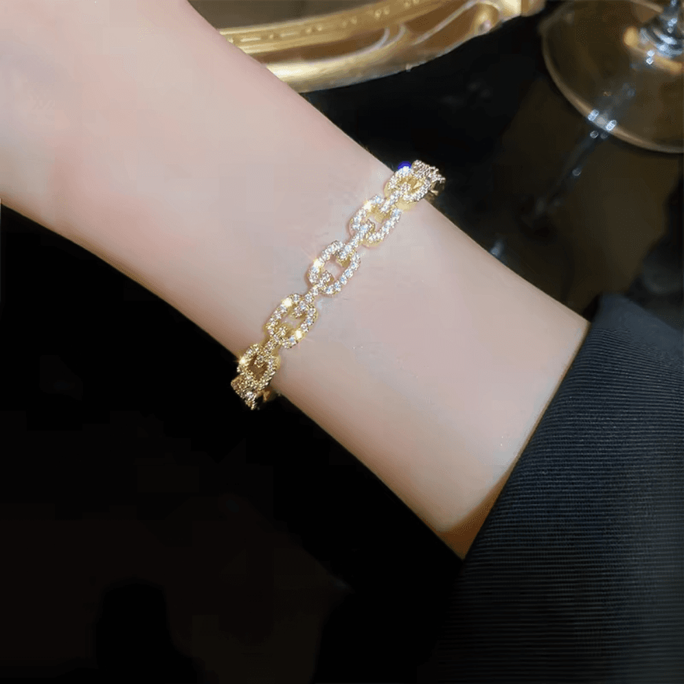 レディースブレスレット 煌めき鎖リンクブレスレット