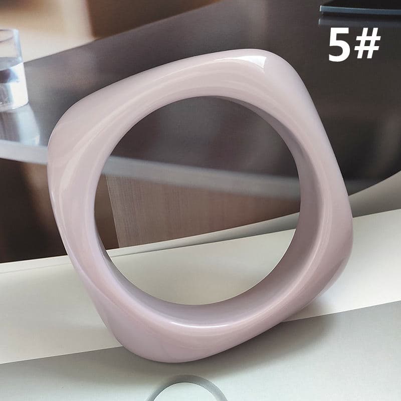レディースブレスレット 厚手アクリル方形バングル 軽量腕飾り 女性用
