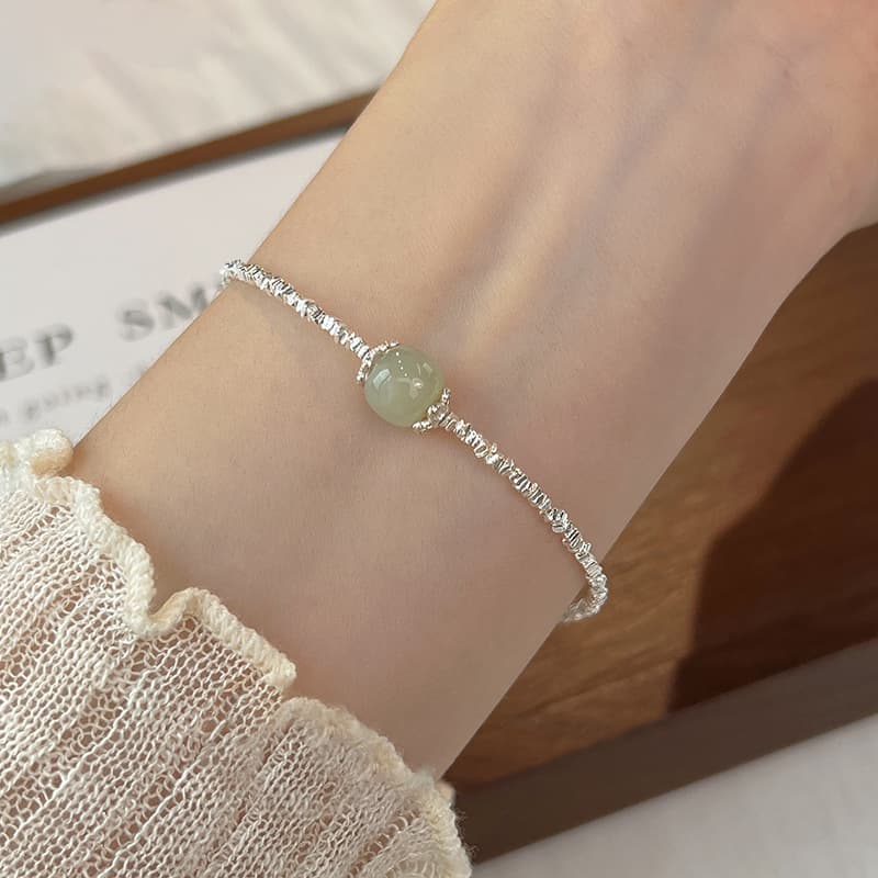 レディースブレスレット 翡翠粒のきらめきブレスレット