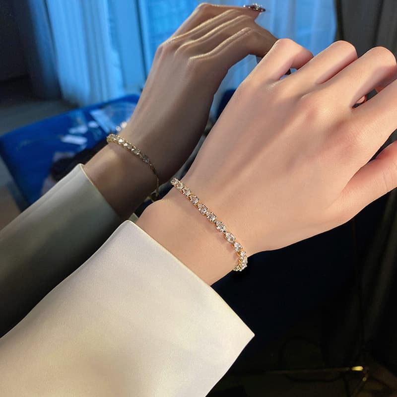 レディースブレスレット 輝きのしずく テニスブレスレット