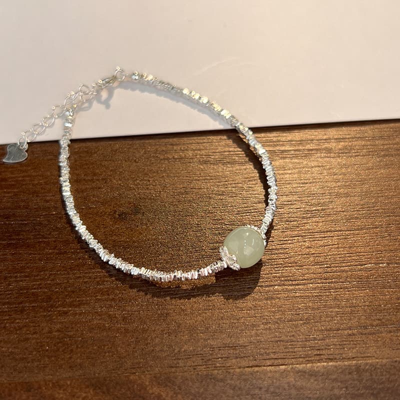 レディースブレスレット 翡翠粒のきらめきブレスレット