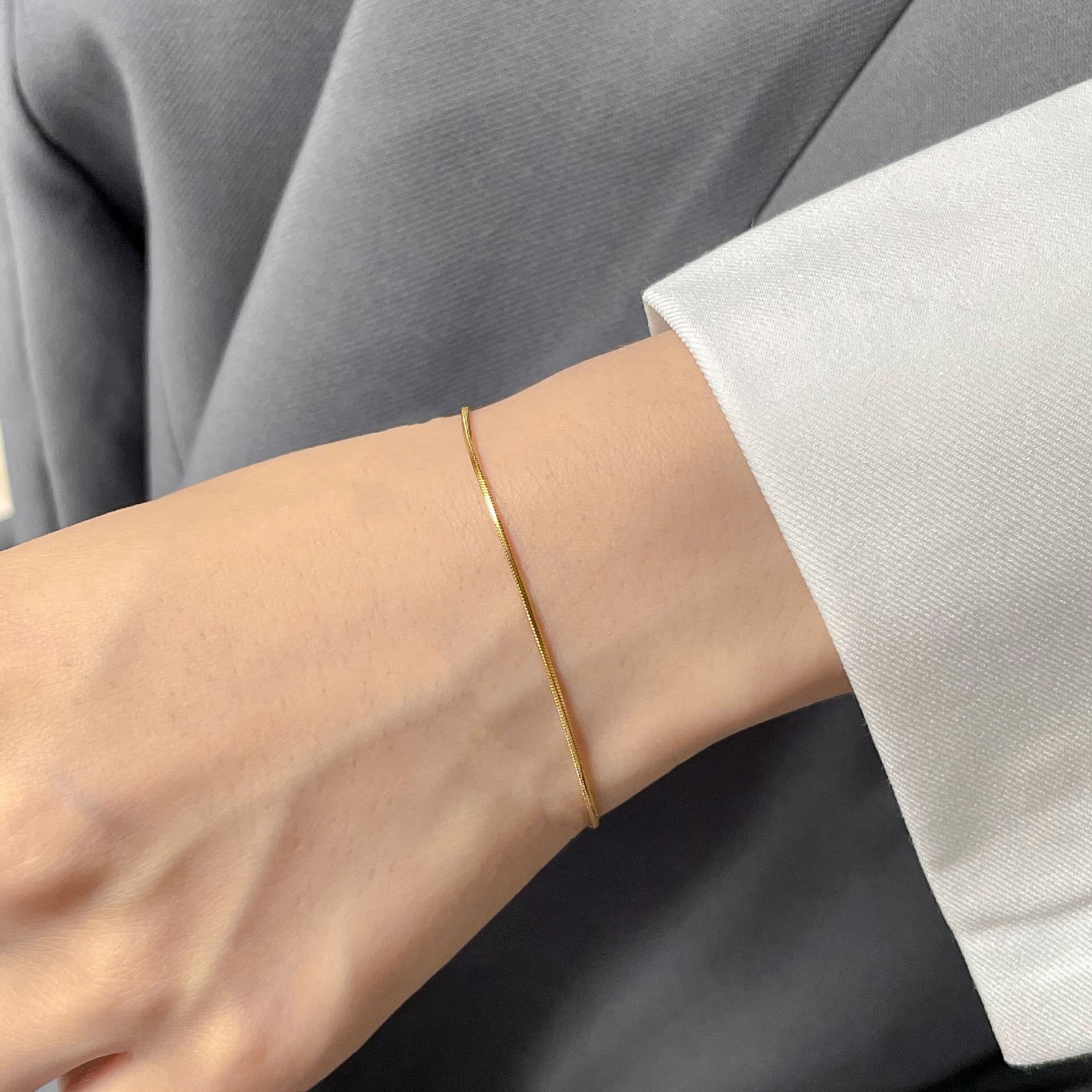 レディースブレスレット 極細チェーン 華奢ブレスレット