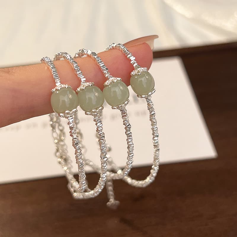 レディースブレスレット 翡翠粒のきらめきブレスレット
