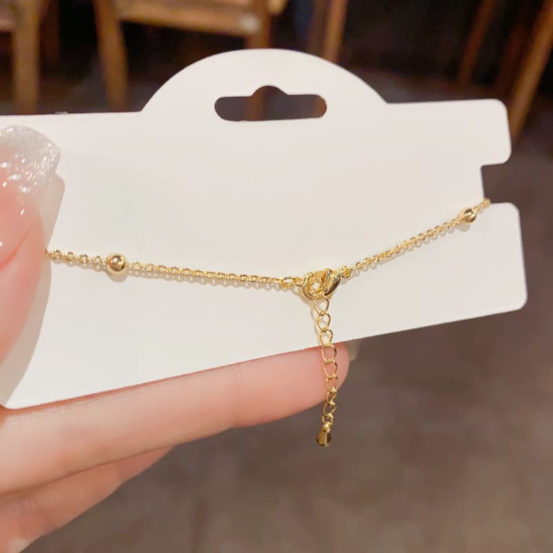 レディースブレスレット 蝶々モチーフ細身チェーンブレスレット