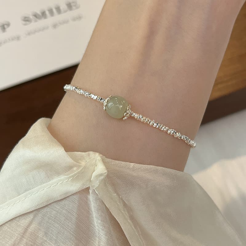 レディースブレスレット 翡翠粒のきらめきブレスレット
