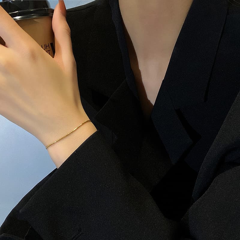 レディースブレスレット 極細チェーン 華奢ブレスレット