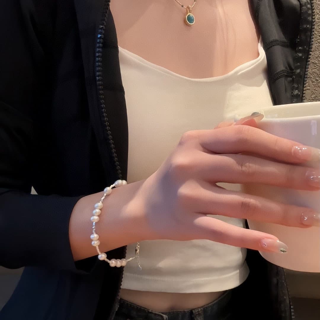 レディースブレスレット 真珠の輝き シルバーブレスレット