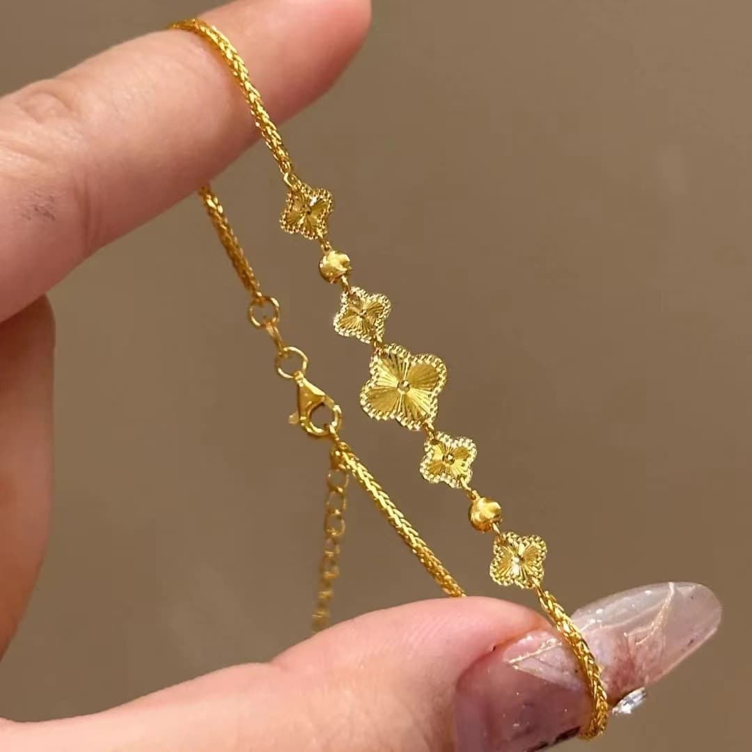 レディースブレスレット 四葉のしあわせブレスレット